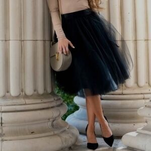High waist 4 layer mesh Flair Tulle skirt size M BOHO chic classic party wear